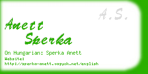 anett sperka business card